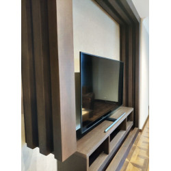 Рейка МДФ с пазом и закладной в шпоне (3 стороны) , сечение  60х70 мм