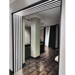 Рейка МДФ с пазом и закладной в шпоне (3 стороны) , сечение  100х100 мм